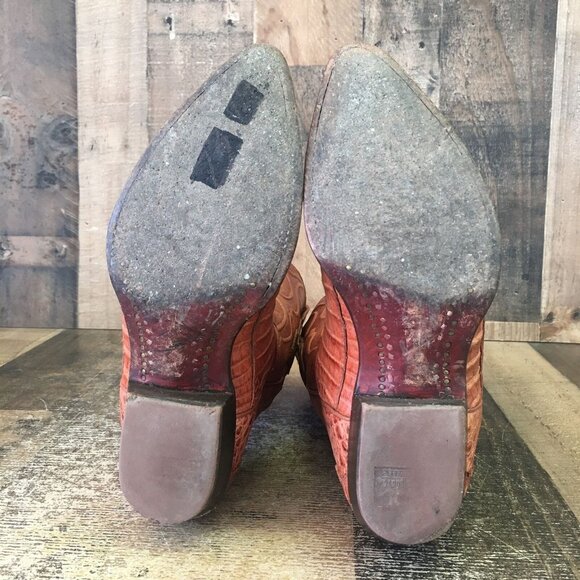 Los Altos Vintage Crocodile Western Cowboy Boots Mens 9 M - Picture 2 of 12